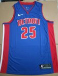 Maillot de Basket #25 Derrick Rose Pistons Bleu